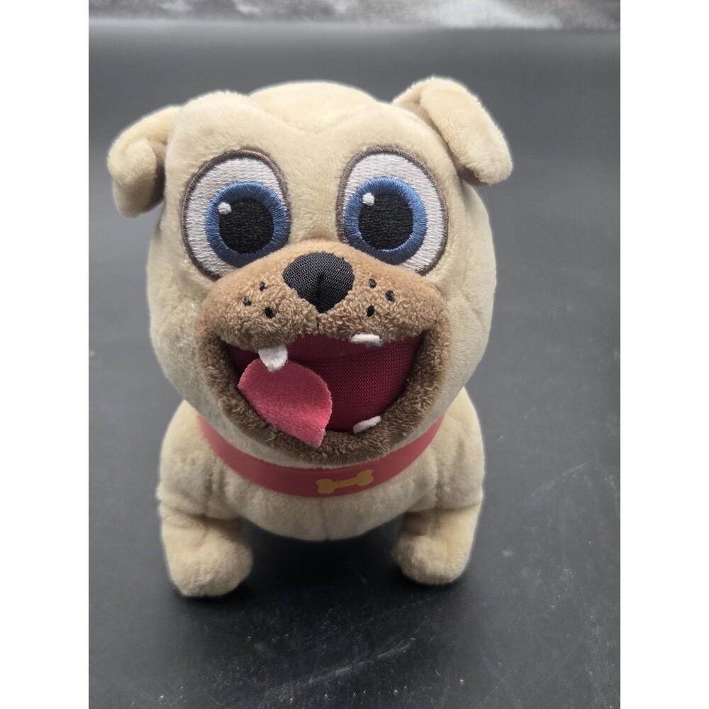 Disney Puppy Dog Pals Rolly Pug Stuffed Toy 5.5 Inch Plush Happy Smiling